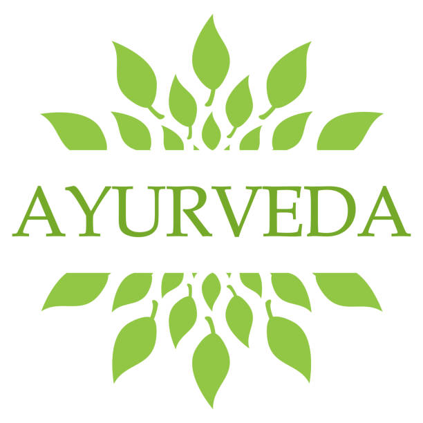 Ayurveda Leaves Green Circular stock photo