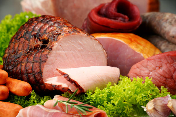 istock Meat products including ham and sausages 641797698