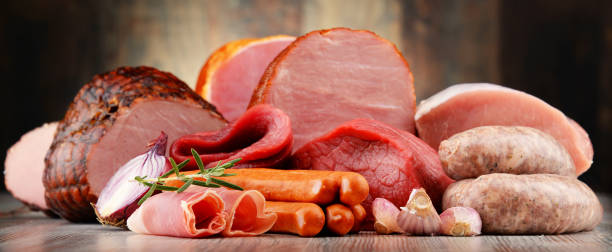 istock Meat products including ham and sausages 641798124