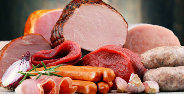 istock Meat products including ham and sausages 641800584