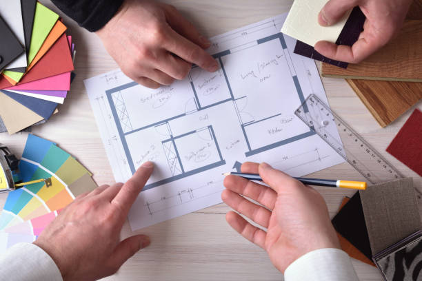 istock Team of designers developing a decoration project top 641804940