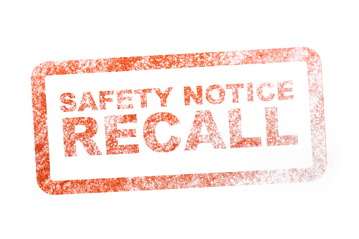 A stock photo of of a Safety Notice Recall stamp.