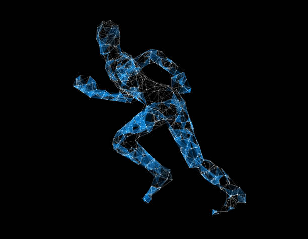 istock Technology sense of the line of human models, technology lines 641808876