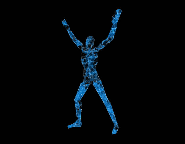 istock Technology sense of the line of human models, technology lines 641808968