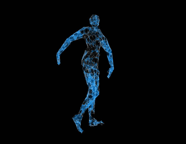 istock Technology sense of the line of human models, technology lines 641808982