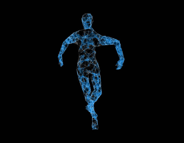 istock Technology sense of the line of human models, technology lines 641809014