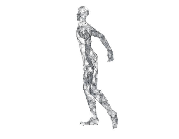 istock Technology sense of the line of human models, technology lines 641809124