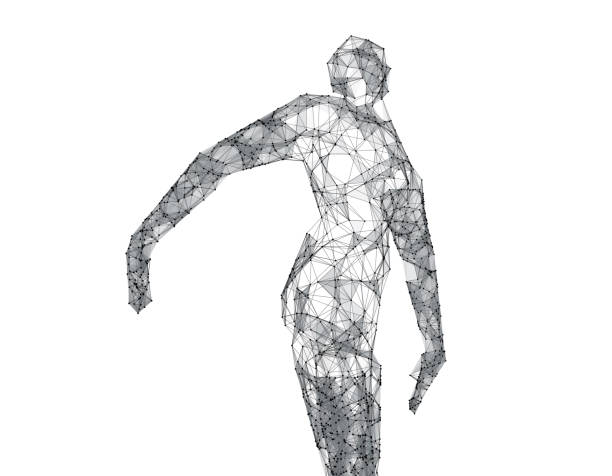 istock Technology sense of the line of human models, technology lines 641809162