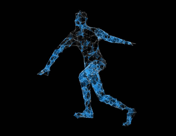 istock Technology sense of the line of human models, technology lines 641809212