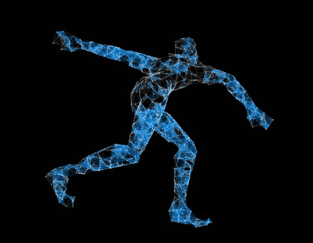 istock Technology sense of the line of human models, technology lines 641809246
