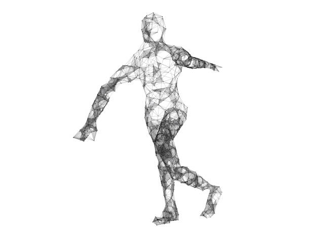 istock Technology sense of the line of human models, technology lines 641809274