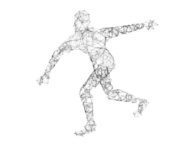 istock Technology sense of the line of human models, technology lines 641809292
