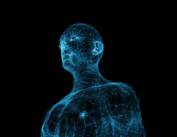 istock Technology sense of the line of human models, technology lines 641809374