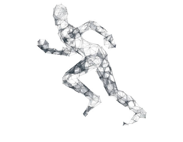istock Technology sense of the line of human models, technology lines 641809556