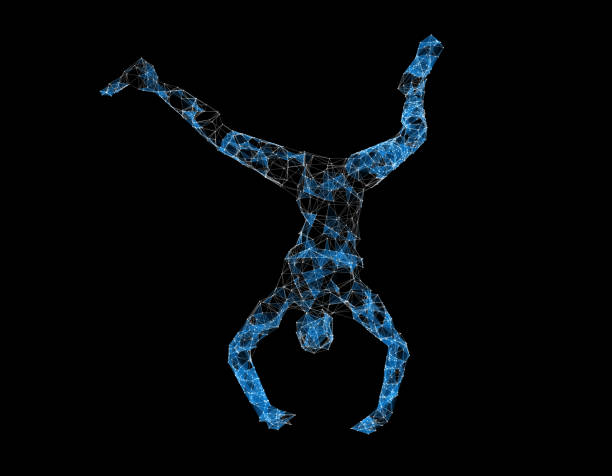 istock Technology sense of the line of human models, technology lines 641809634