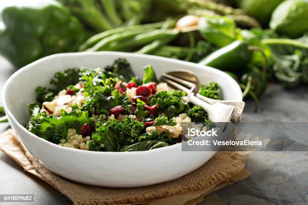 Healthy Kale And Quinoa Salad Stock Photo - Download Image Now - Salad, Kale, Quinoa