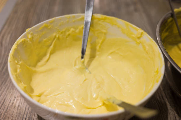 istock Mix of flour and egg for bakery 641810950
