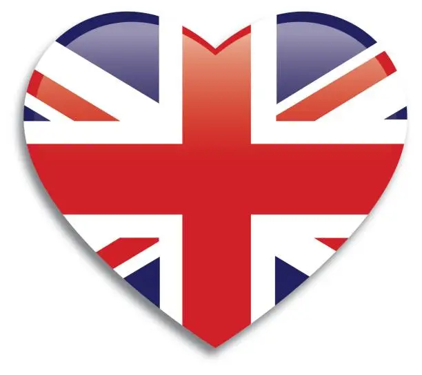 Vector illustration of Great Britain Flag Heart