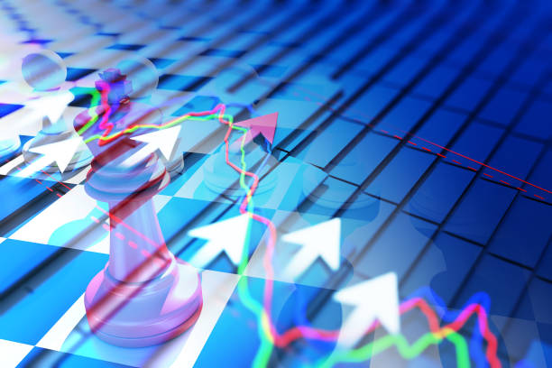 istock Financial arrows and chess 641812434