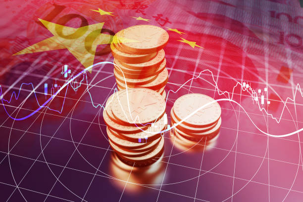China 's economic and financial stock market data Three-dimensional synthetic works, China's economic and financial stock market chief leader photos stock pictures, royalty-free photos & images