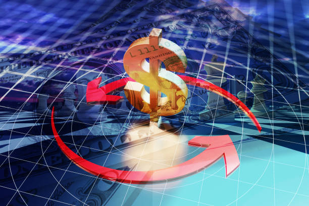 istock Financial currency symbols and chess 641812998