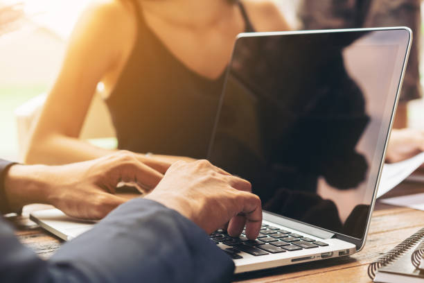 istock Businessman using laptop in Business meeting 641813844
