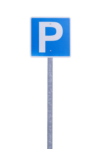 istock Parking sign isolated on white background. 641813978
