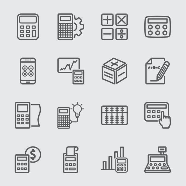 ikona wiersza obliczania - business computer icon symbol icon set stock illustrations
