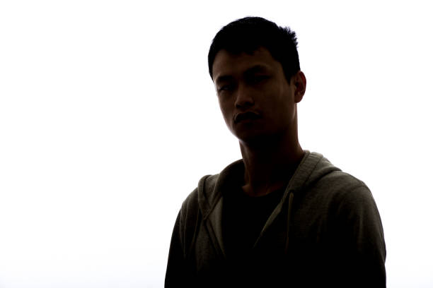 Silhouette man portrait, concept of unknown, anonymous, unnamed etc