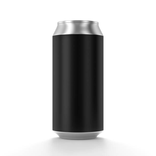 istock Black Aluminum can for beer and other drink. Isolated can Mockup. 3d rendering 641831076