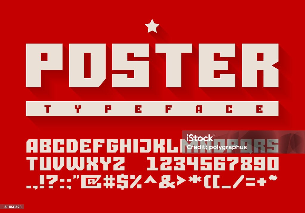 Tipografía pesada. Letras mayúsculas, números y símbolos - arte vectorial de Rusia libre de derechos