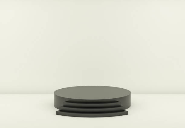 istock White round podium. Pedestal. Scene. 3D redner 641831802