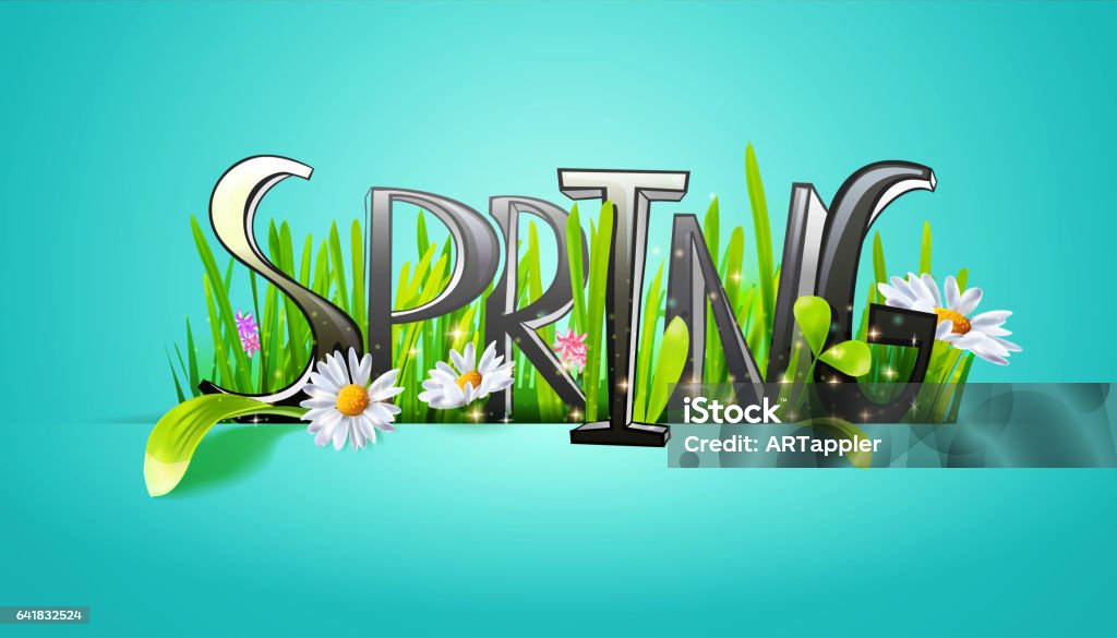 Spring Wprd Spring Word Stock Illustration - Download Image Now - Beauty In Nature ...