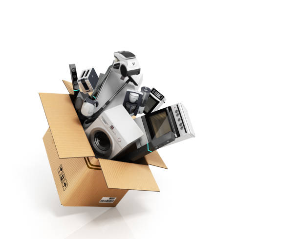 istock Appliances in the box 3d render on white 641834396
