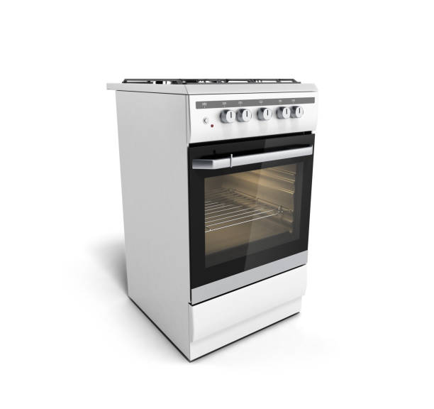 istock Gas stove 3d render isolated on a white background 641836570