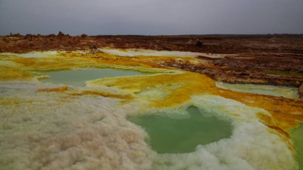 istock Panorama inside Dallol volcanic crater in Danakil depression, Afar Ethiopia 641839034