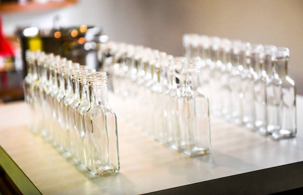 istock Set of small transparent plastic bottles ready to be filled. 641843780