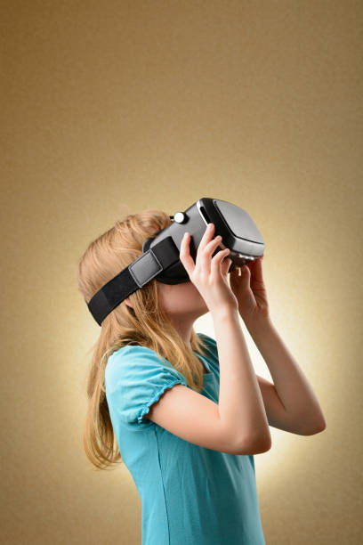 istock Little girl in virtual goggles 641843844