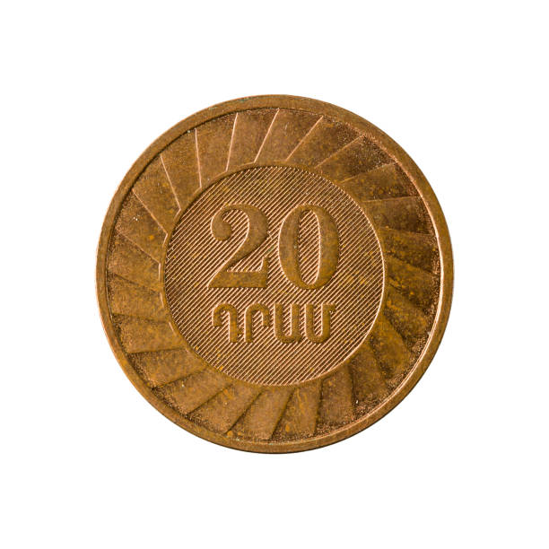 istock 20 armenian dram coin (2003) obverse isolated on white background 641844608