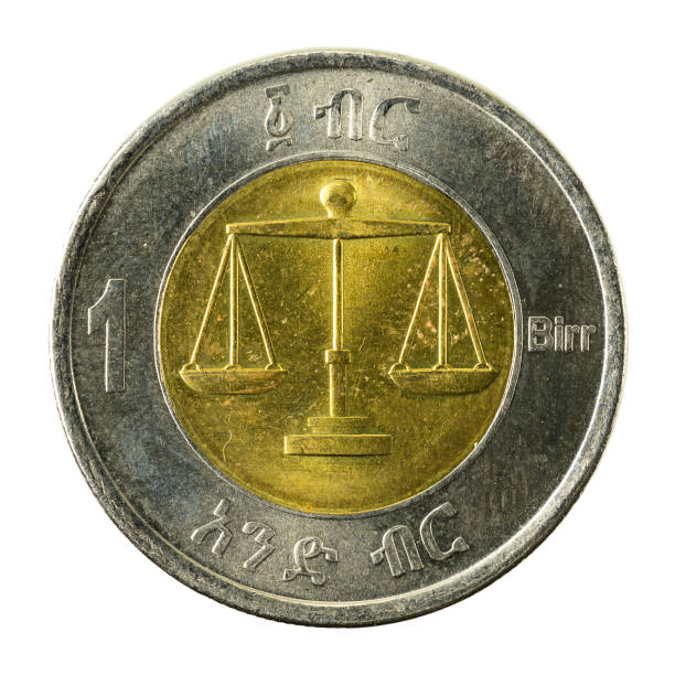 1 ethiopian birr coin obverse stock photo
