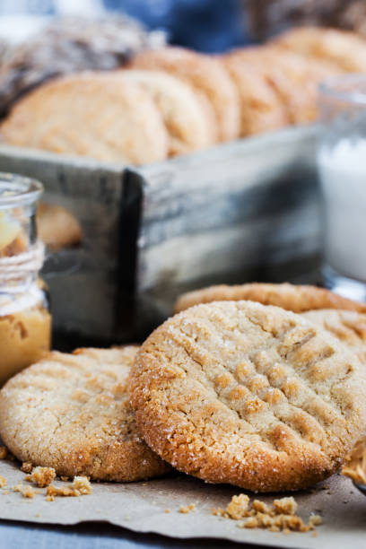 istock Peanut butter cookies and milk 641846120