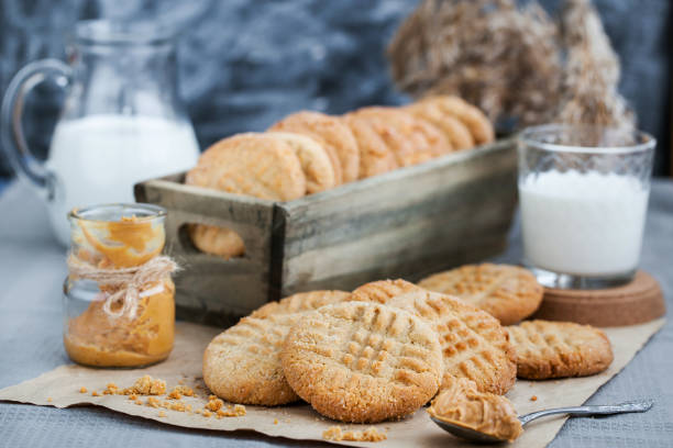 istock Peanut butter cookies and milk 641846142