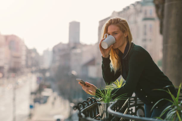 istock Single woman on hotel balcony 641846542