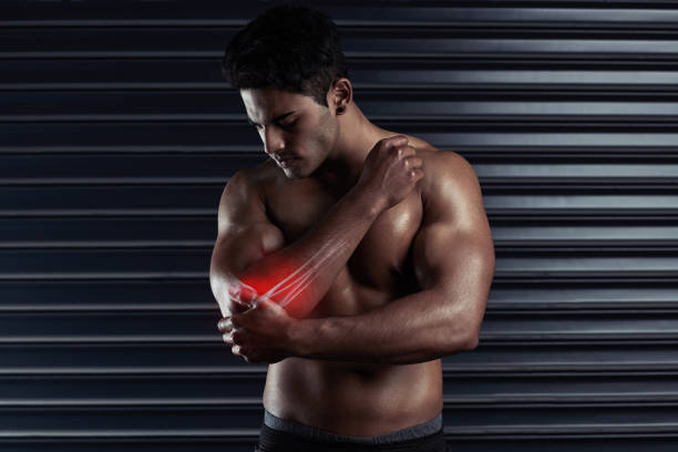 istock You can't workout with an injured elbowed 641859392