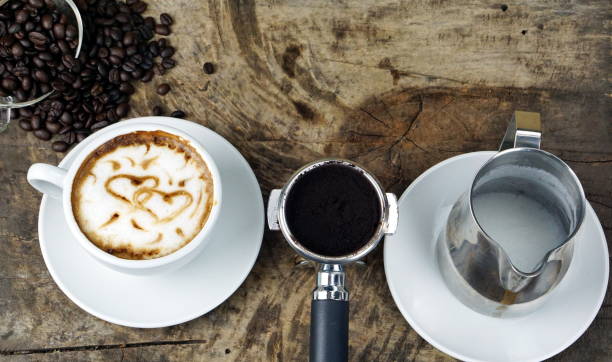 istock Cappuccino or latte art coffee wtih love 641859722