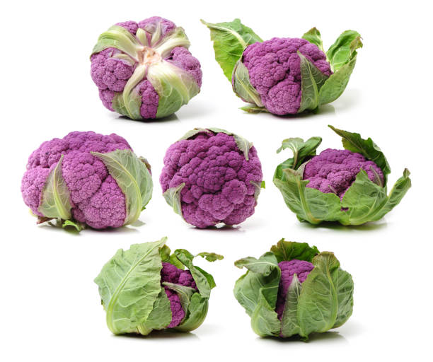 istock Purple cauliflower  isolated on white 641861012