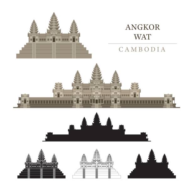 ilustrações de stock, clip art, desenhos animados e ícones de angkor wat, camboja - angkor wat