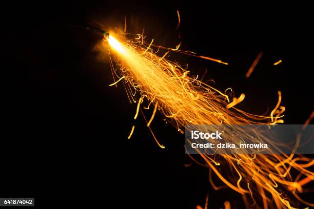 Fuse Burning On Black Background Isolated Stock Photo - Download Image Now  - Explosive Fuse, Dynamite, Burning - iStock