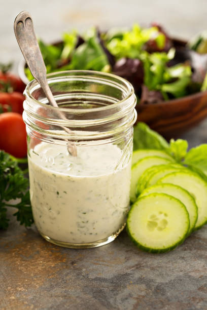 istock Homemade ranch dressing in a mason jar 641876584