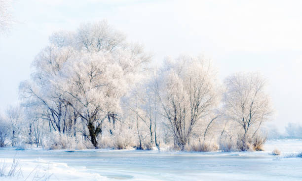 Frozen Water, Snow and Ice on the Dnieper River